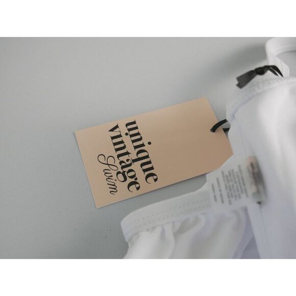 Unique Vintage White Ruffle Swim Top MEDIUM - Picture 5 of 5